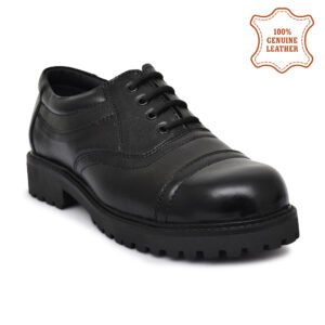 Black Leather Safety Shoes – Durable & Protective by Pillaa
