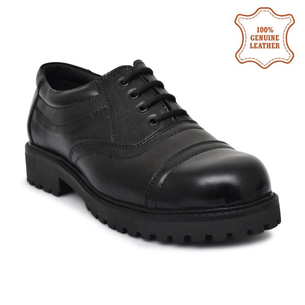 Black Leather Safety Shoes – Durable & Protective by Pillaa