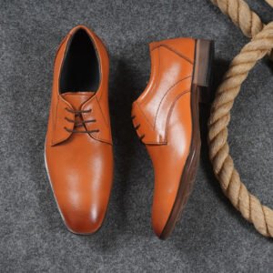 tan lace up shoes