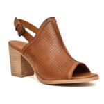 Women Leather Heeled Sandals – Premium Genuine Leather Block Heel Footwear