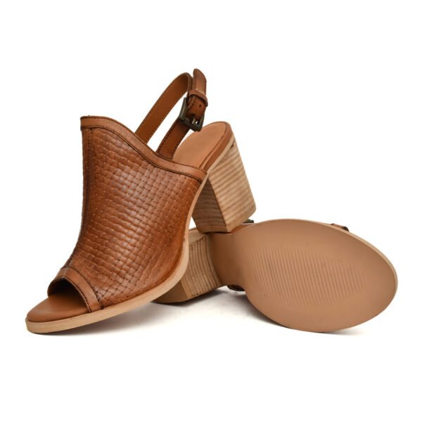 Women Leather Heeled Sandals – Premium Genuine Leather Block Heel Footwear