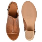 Women Leather Heeled Sandals – Premium Genuine Leather Block Heel Footwear