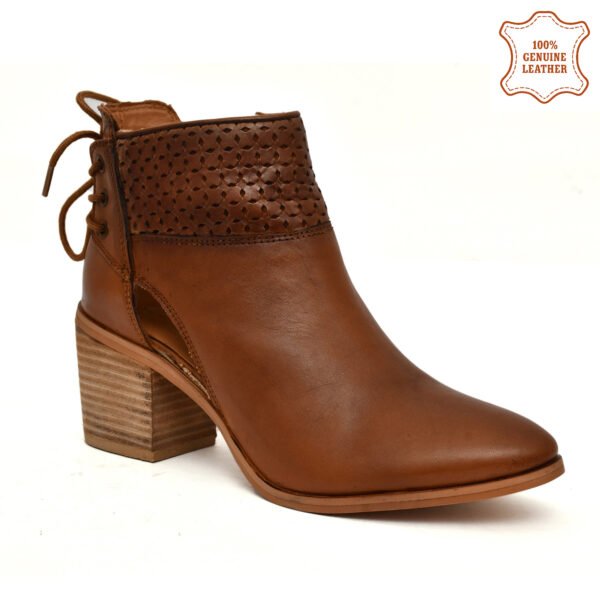 Women's Leather Heel Ankle Boots