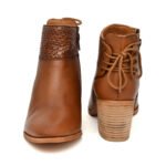 Women's Leather Heel Ankle Boots