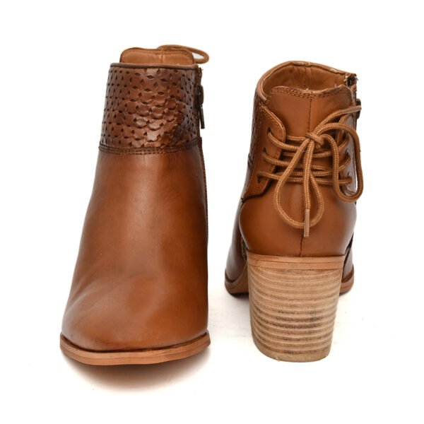 Women's Leather Heel Ankle Boots