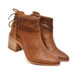Women's Leather Heel Ankle Boots